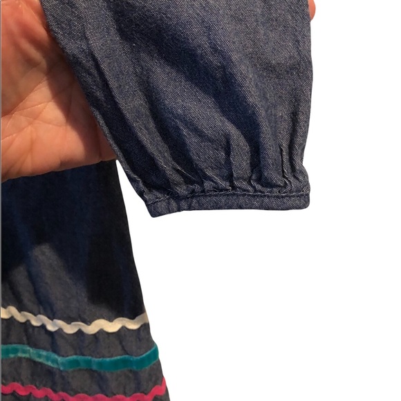 4T chambray embroidered dress ribbon casual dress spring summer party - Picture 5 of 7